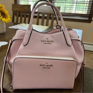 Kate Spade Dumpling Large Pink Satchel Purse and Pink Wallet